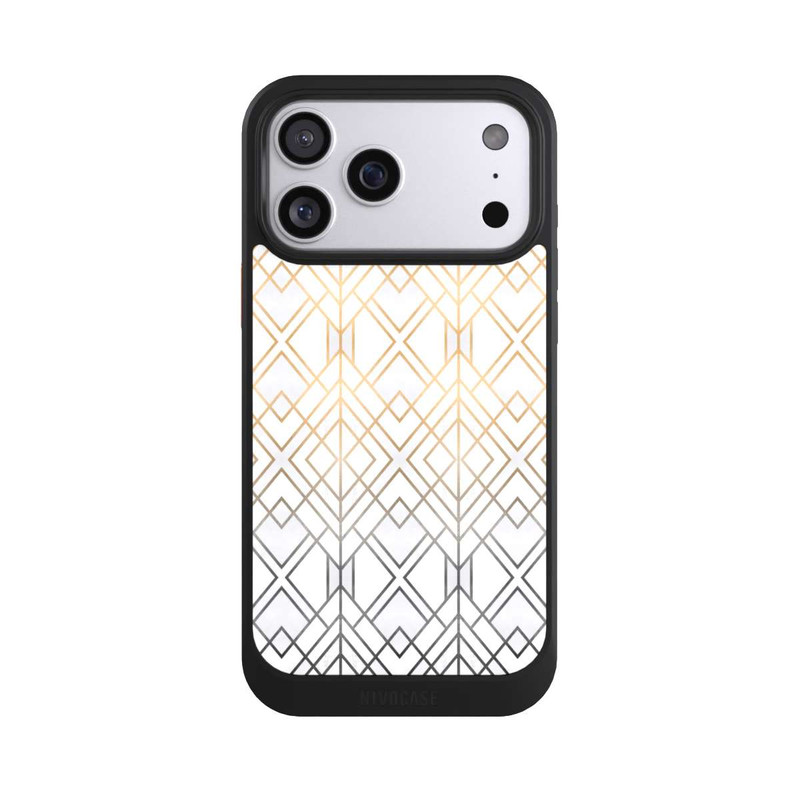 iPhone 17 Pro Max NIVOcore Gold und Grauer Geo Golddruck
