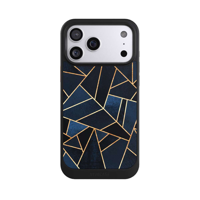iPhone 17 Pro Max NIVOcore Imprimé Pierre Or Marine