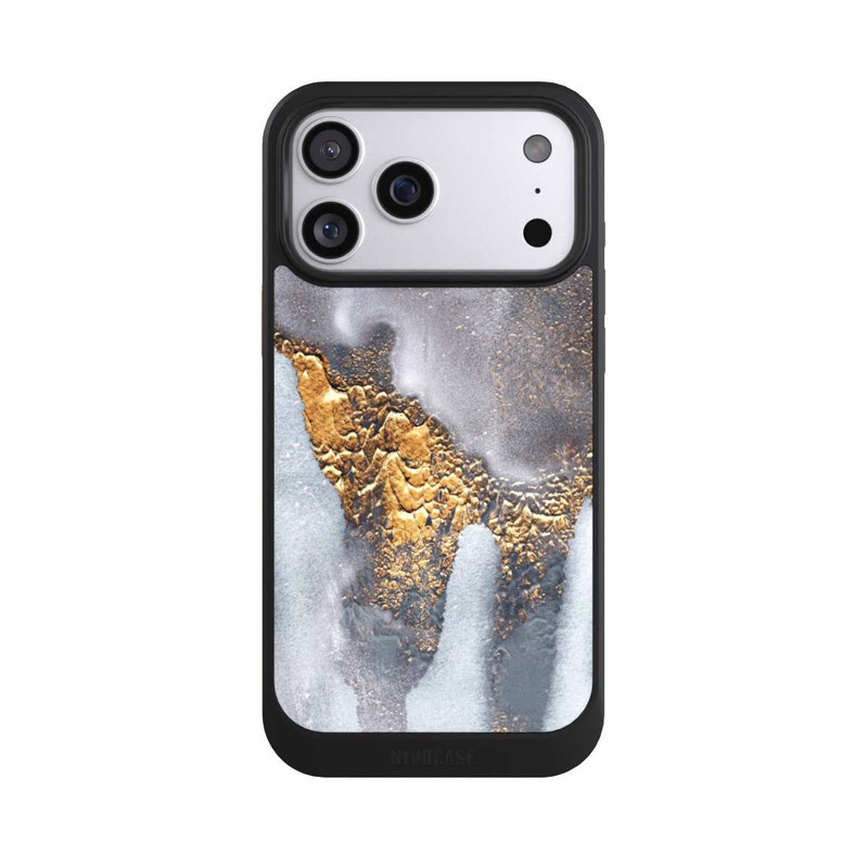 iPhone 17 Pro Max NIVOcore Beton-Gold-Glitzerlook