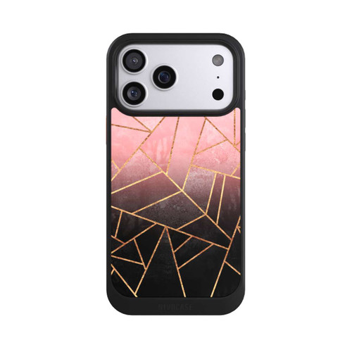Apple iPhone 17 Pro Max NIVOcore Pinker und Schwarzer Stein Gold Druck