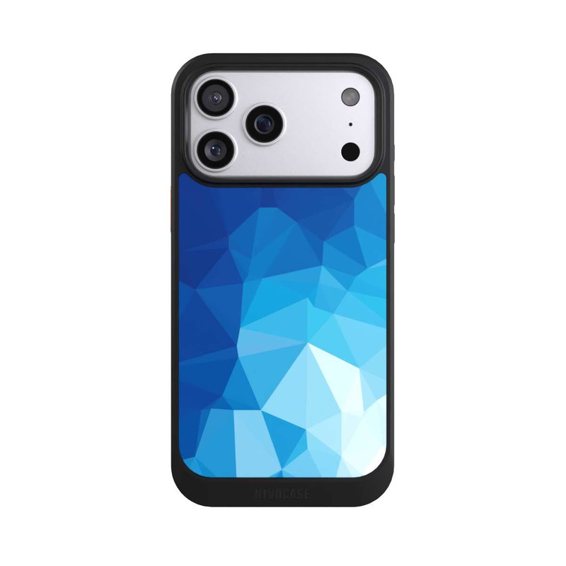 iPhone 17 Pro Max NIVOcore Mosaïque Polygonale Bleue