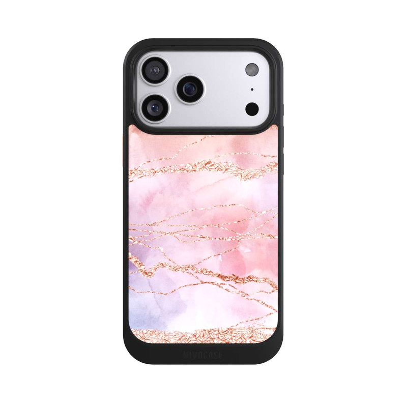 iPhone 17 Pro Max NIVOcore Glitzer Look Pink Mädchen Marmor