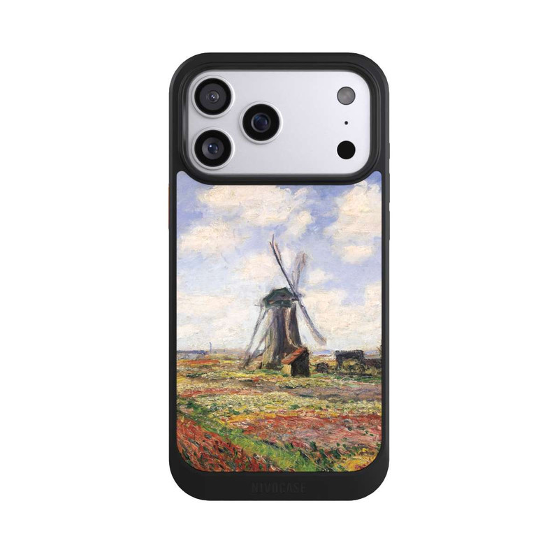 iPhone 17 Pro Max NIVOcore Tulpenfelder mit der Rijnsburger Windmühle von Claude Monet