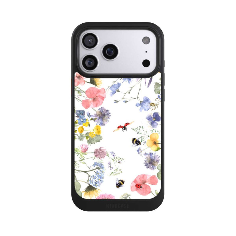 iPhone 17 Pro Max NIVOcore Bunte Frühlingsblumen und Bienen
