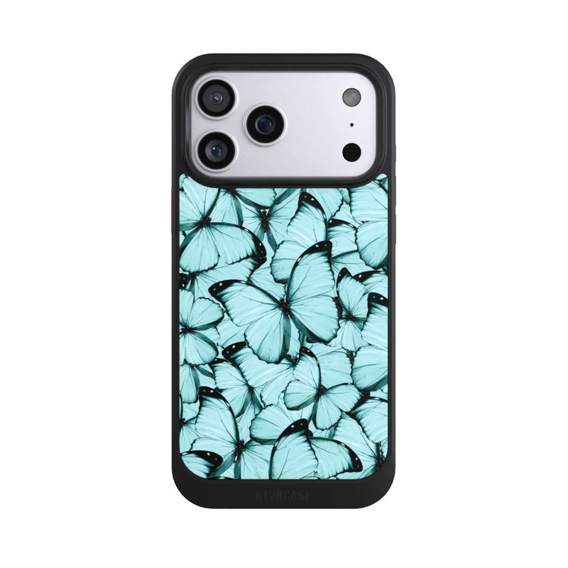 iPhone 17 Pro Max NIVOcore Teal Schmetterlinge