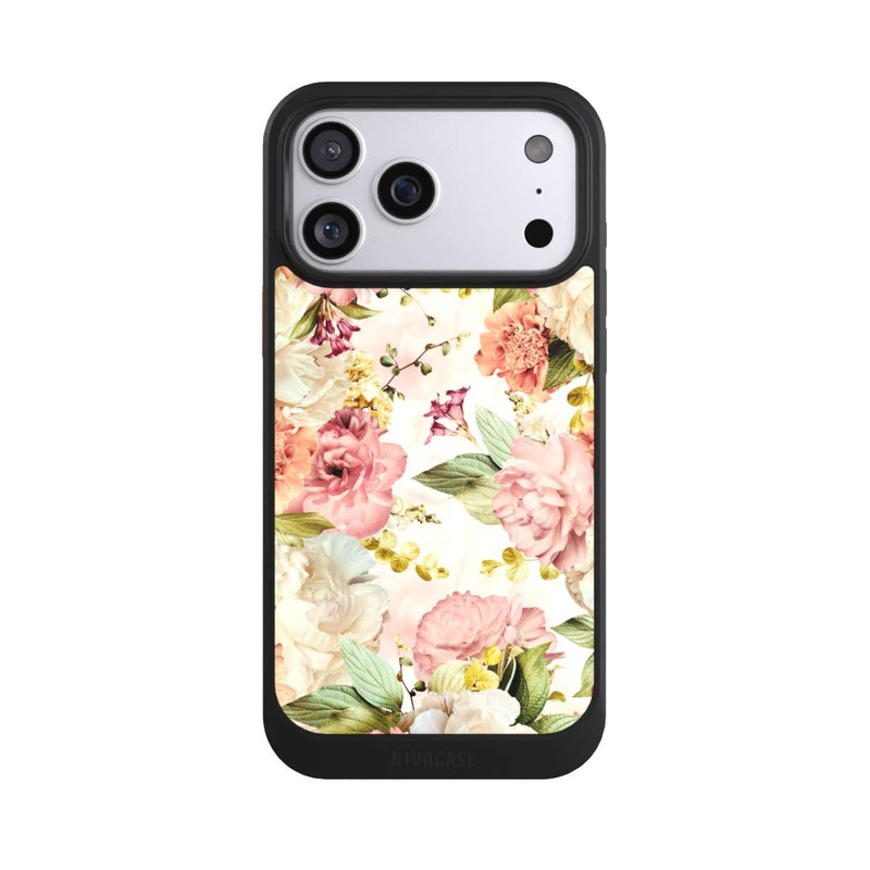iPhone 17 Pro Max NIVOcore Blumenrahmen Pfingstrosen Beige