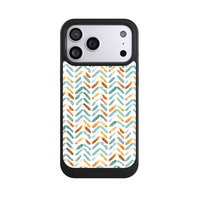 iPhone 17 Pro Max NIVOcore Elegantes Herbstchevron Blau Orange