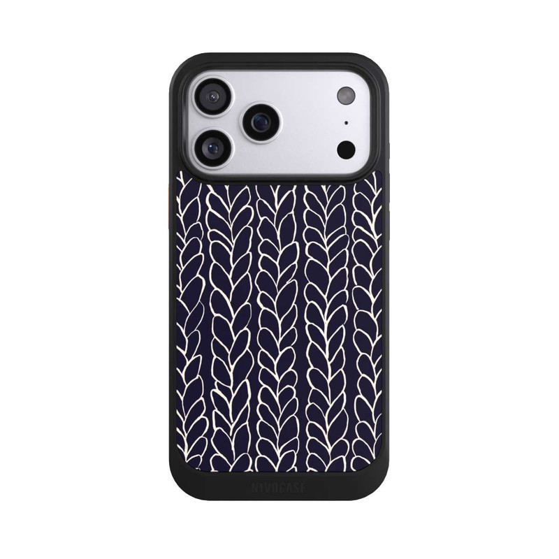 iPhone 17 Pro Max NIVOcore Wool Braids Drawings Navy