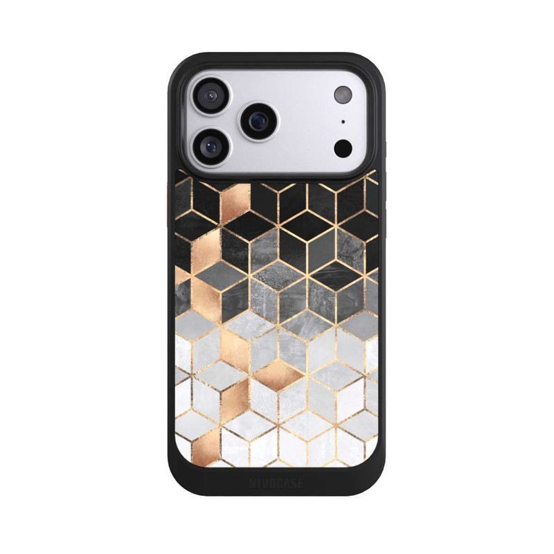 iPhone 17 Pro Max NIVOcore Würfel dunkel und gold