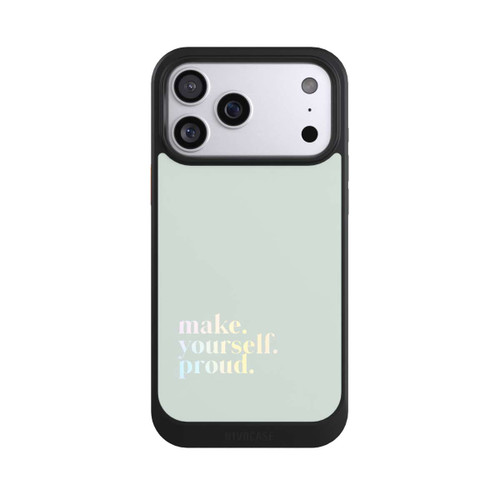 Apple iPhone 17 Pro Max NIVOcore Make Yourself Proud Zitat-Minze und Farbverlauf