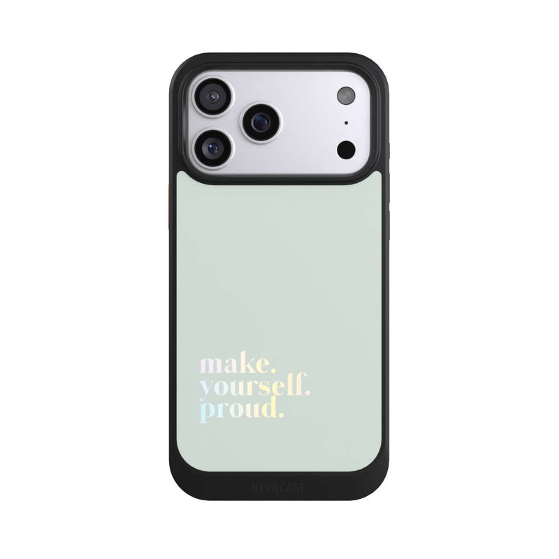 iPhone 17 Pro Max NIVOcore Make Yourself Proud Citation - Menthe et dégradé