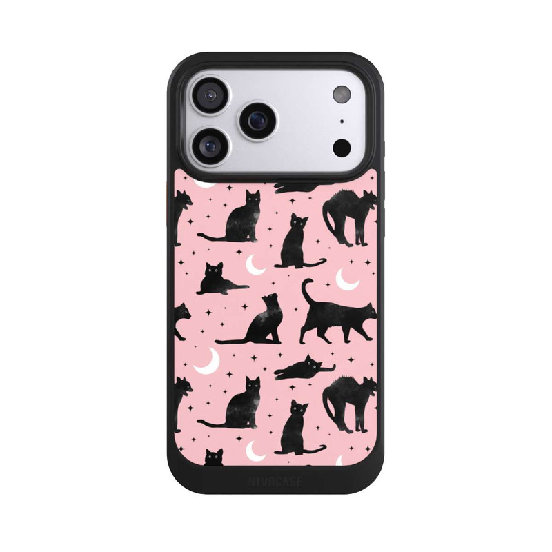 iPhone 17 Pro Max NIVOcore Lune & Chats Fond Rose