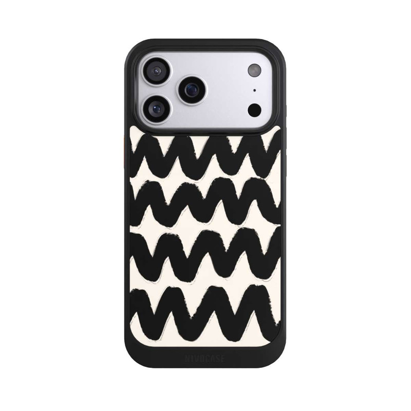 iPhone 17 Pro Max NIVOcore Vagues Noires Pattern