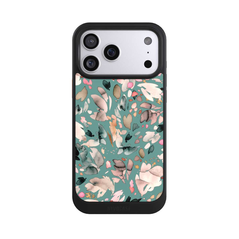 iPhone 17 Pro Max NIVOcore Abstrakte Blumenblätter grün
