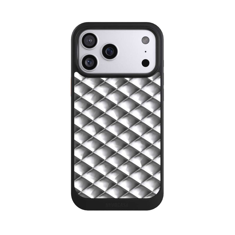 iPhone 17 Pro Max NIVOcore Glamour Silver Squares