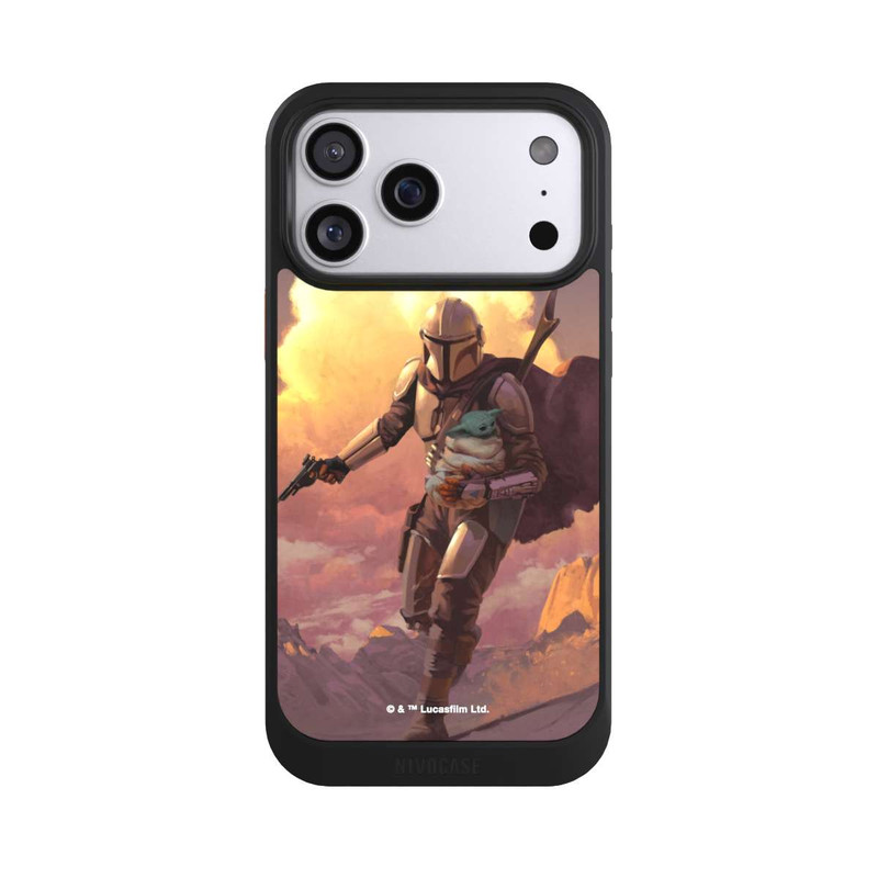 iPhone 17 Pro Max NIVOcore Der Mandalorianer und Grogu Sonnenguntergang Wolken