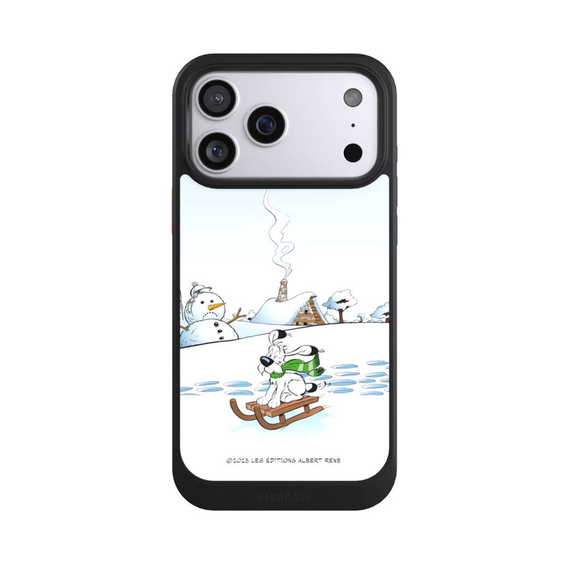 iPhone 17 Pro Max NIVOcore Idéfix fait du traîneau
