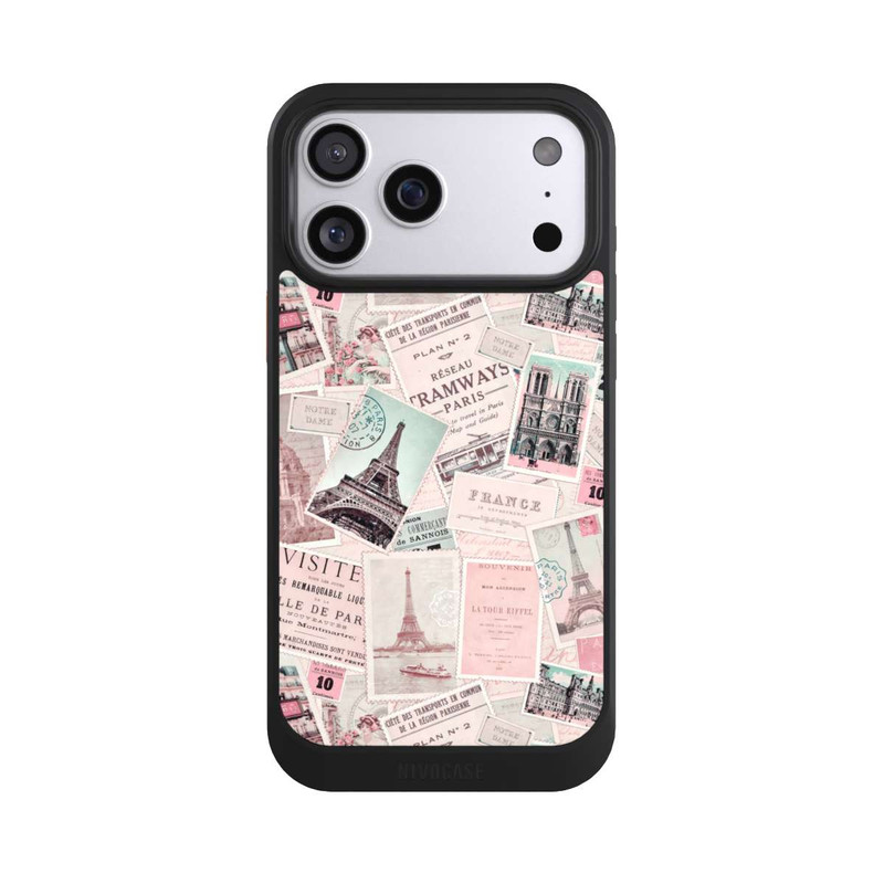 iPhone 17 Pro Max NIVOcore Vintage Paris Postcards Pattern