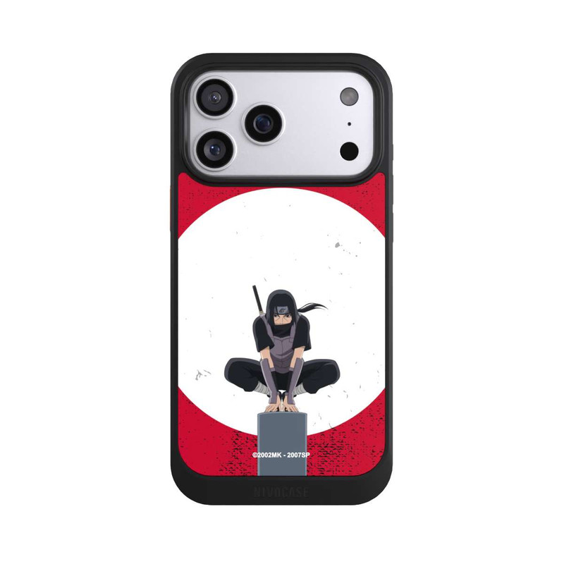 iPhone 17 Pro Max NIVOcore Itachi Uchiha symbol red background