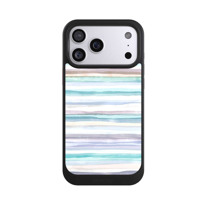 iPhone 17 Pro Max NIVOcore Pastellfarbene Streifen Blau