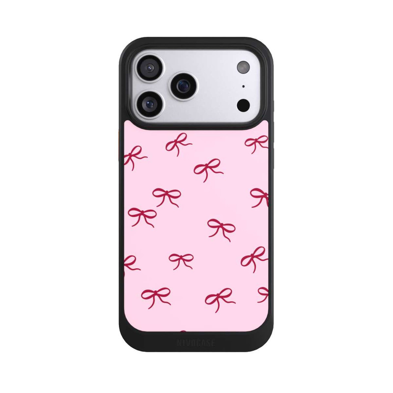iPhone 17 Pro Max NIVOcore Schleifen Muster Rot Pink
