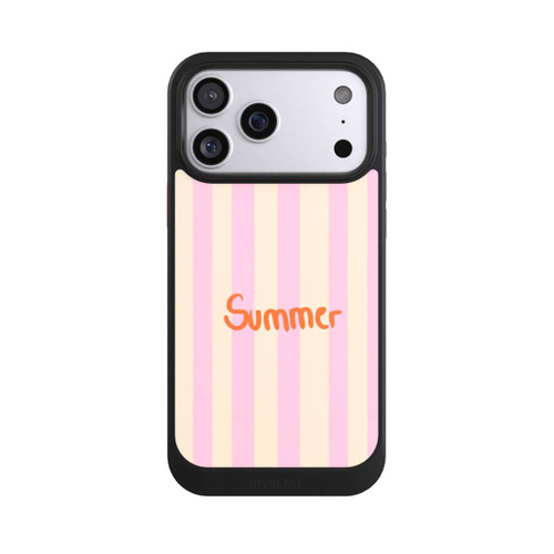 Apple iPhone 17 Pro Max NIVOcore Summer- Rosa und Orange Streifen Hintergrund