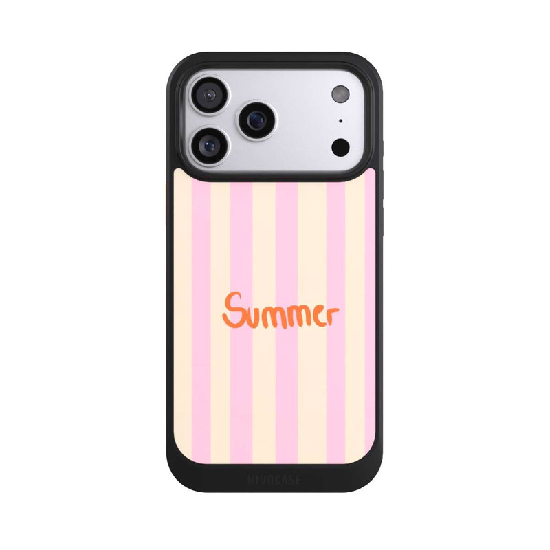 iPhone 17 Pro Max NIVOcore Summer- Rosa und Orange Streifen Hintergrund