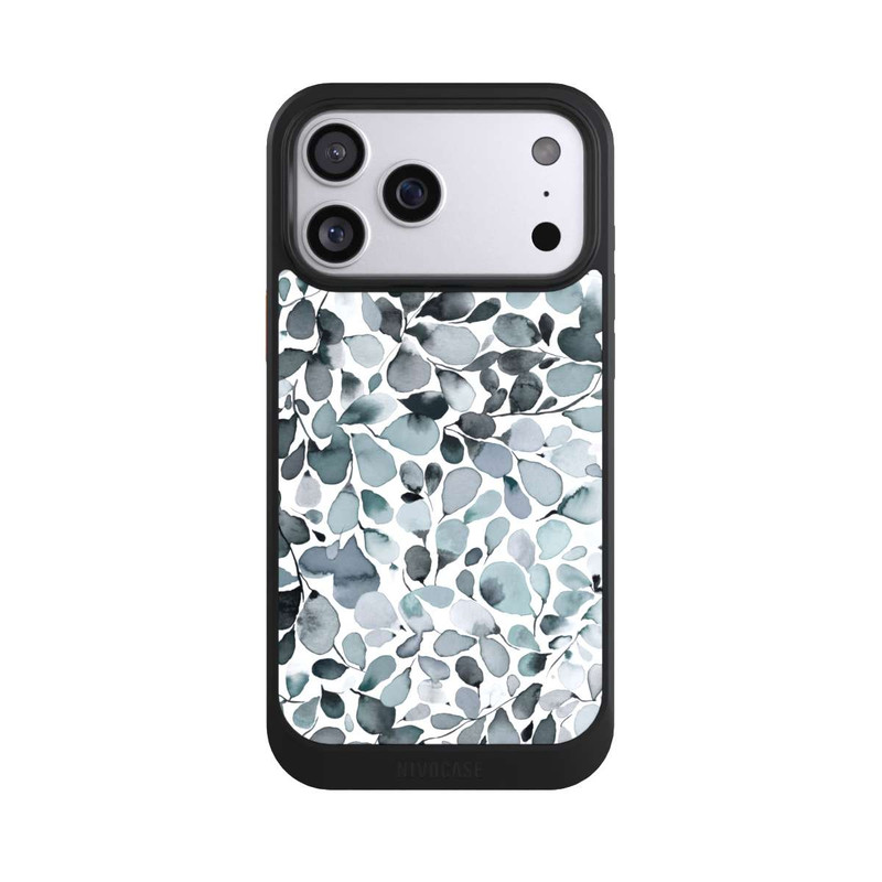 iPhone 17 Pro Max NIVOcore Eucalyptus Watercolor Leaves Grey