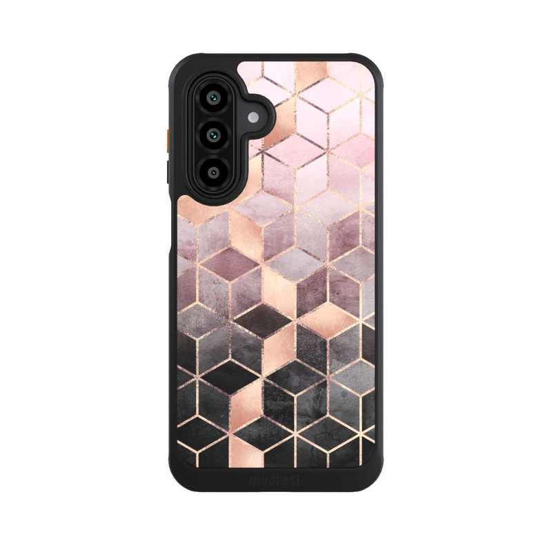 Galaxy A17 5G NIVOcore Imprimé Cubes Dégradés Gris Rose