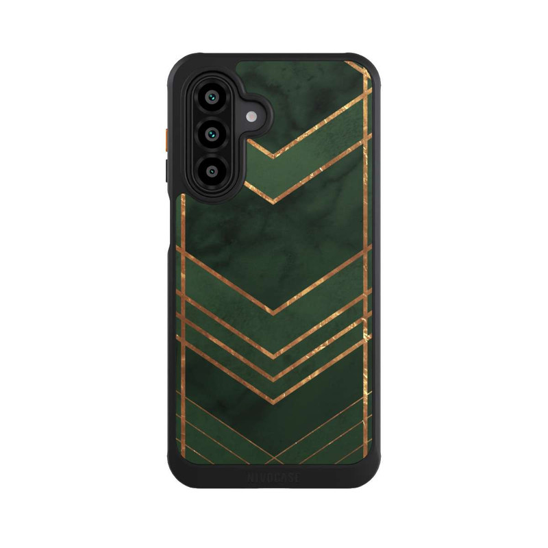 Galaxy A17 5G NIVOcore Dark Green Pattern Golden Stripes