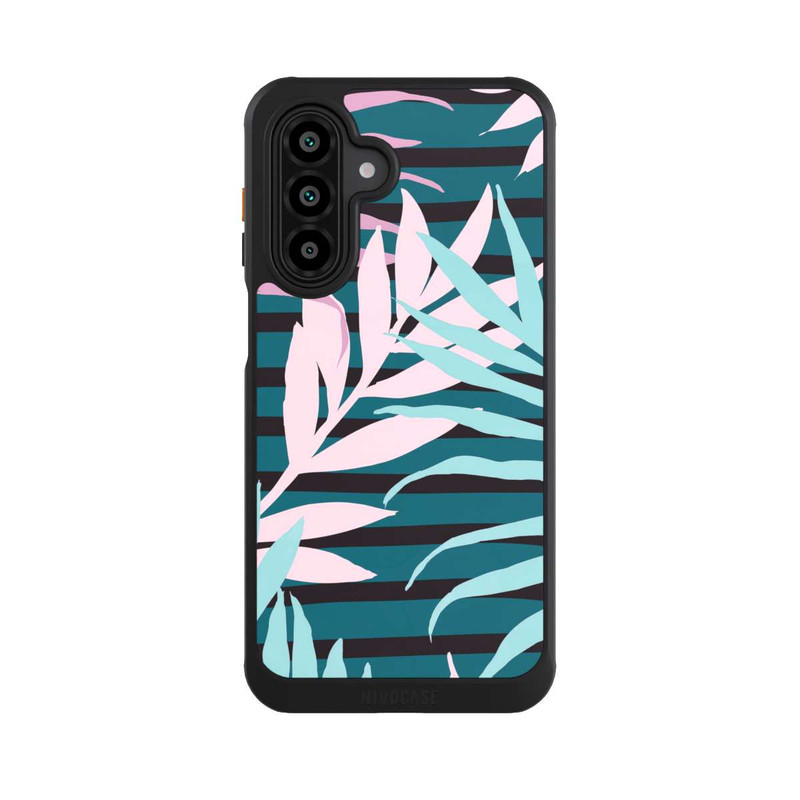 Galaxy A17 5G NIVOcore Pastell-Dschungelblätter rosa blaugrün