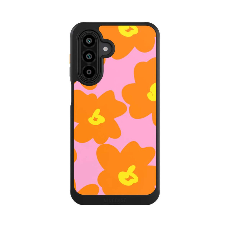 Galaxy A17 5G NIVOcore Retro Blumenmuster Pink und Orange
