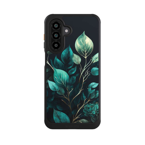 Samsung Galaxy A17 5G NIVOcore Green Eucalyptus Leaves against a Dark Background with AI