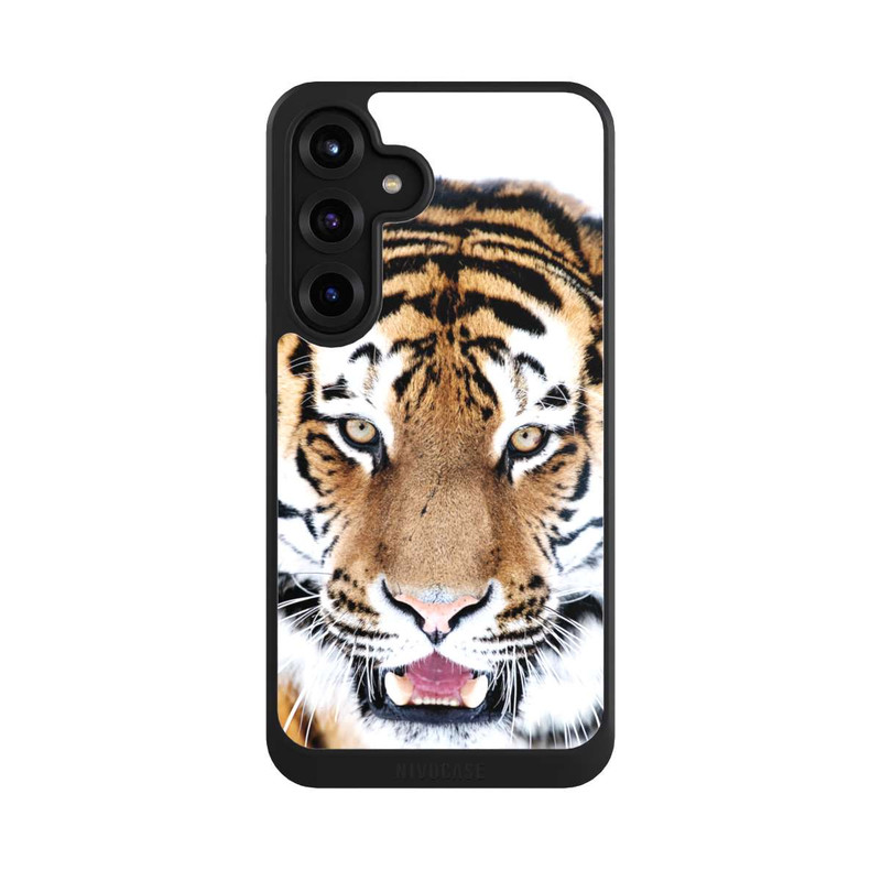 Galaxy S25 + NIVOcore Tiger Großaufnahme