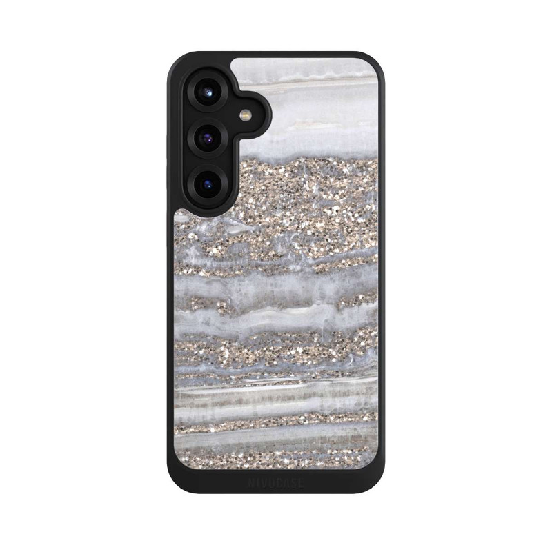 Galaxy S25 + NIVOcore Weißer Glitzer Marmor Look