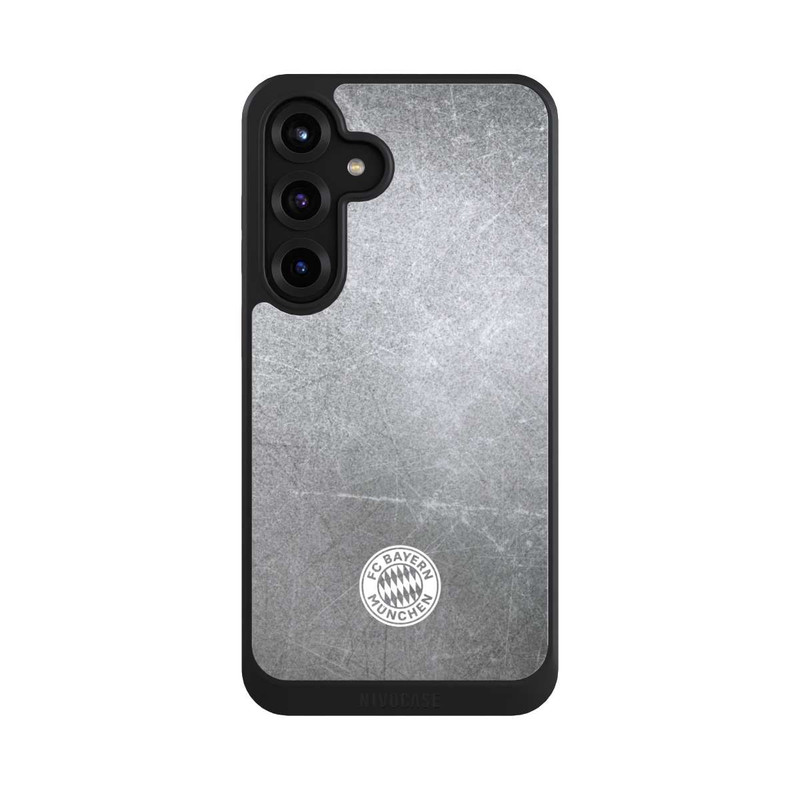 Galaxy S25 + NIVOcore Classic FCB Logo Small - White on Metal Look