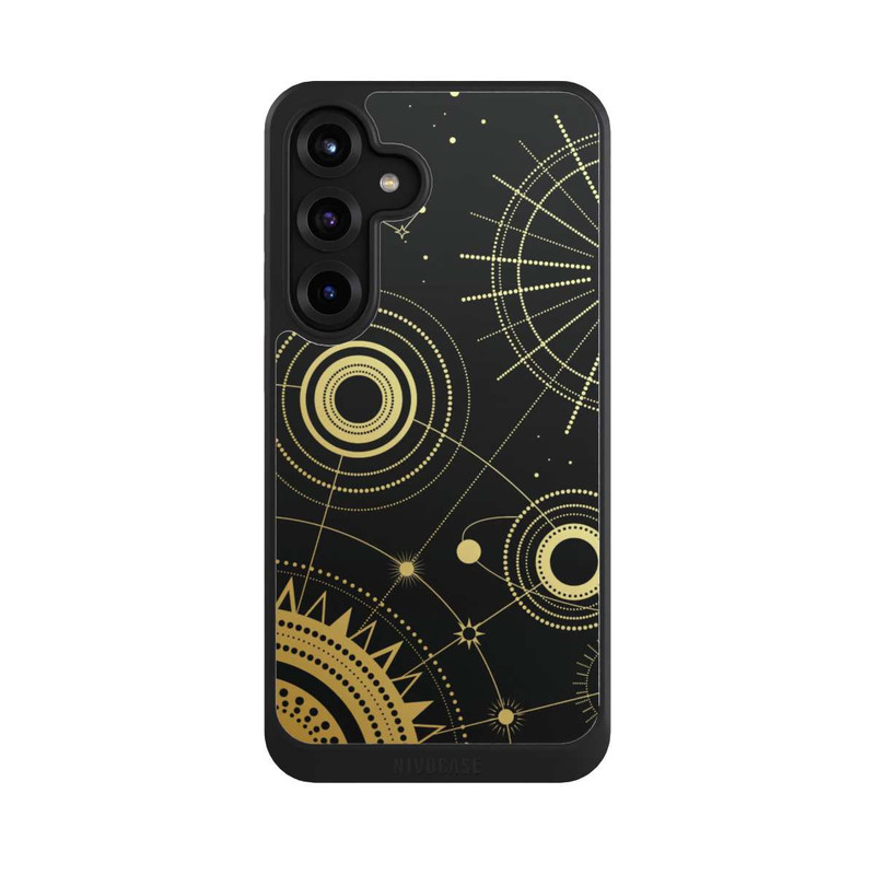 Galaxy S25 + NIVOcore Schwarzer und goldener Look Abstrakt