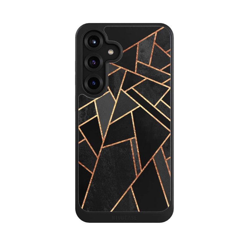 Galaxy S25 + NIVOcore Schwarze Nacht Gold Druck