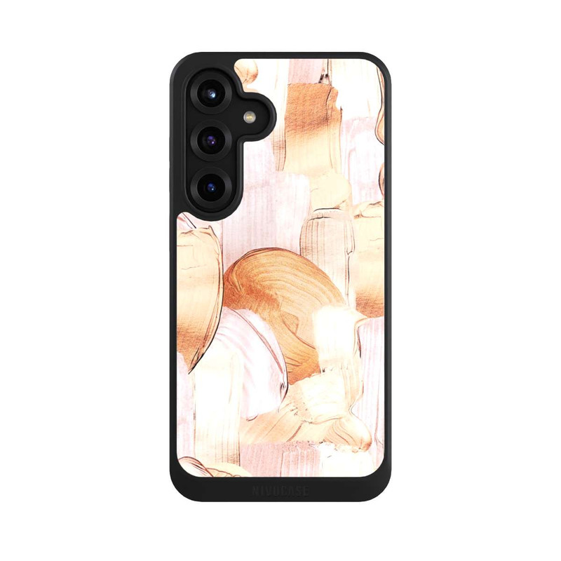 Galaxy S25 + NIVOcore Weiß/Gold Pinsel Muster