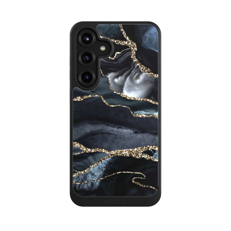Galaxy S25 + NIVOcore Dark Marble Gold Glitter Look