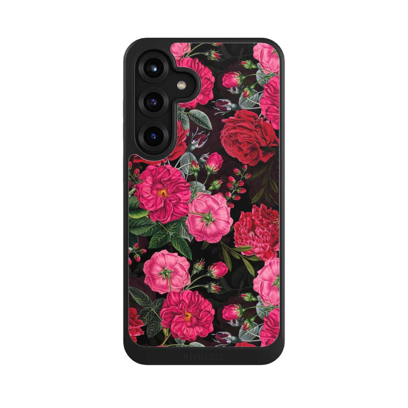 Galaxy S25 + NIVOcore Pink und Rote Blumen