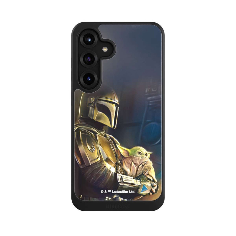 Galaxy S25 + NIVOcore Mandalorianer und Grogu im Schiff