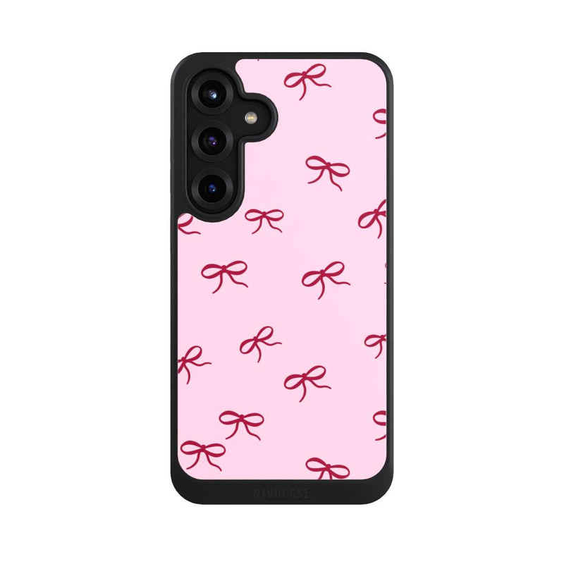 Galaxy S25 + NIVOcore Schleifen Muster Rot Pink