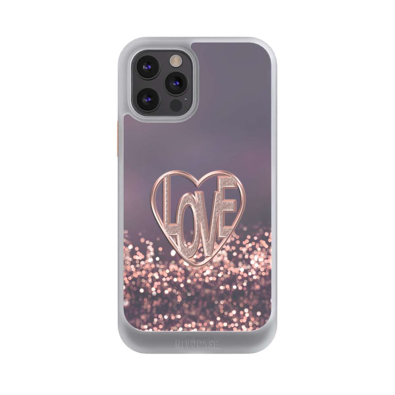 iPhone 12 Pro NIVOcore LOVE Glitzerrosa