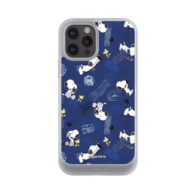 iPhone 12 Pro NIVOcore Peanuts Travel Stamps Pattern Blue