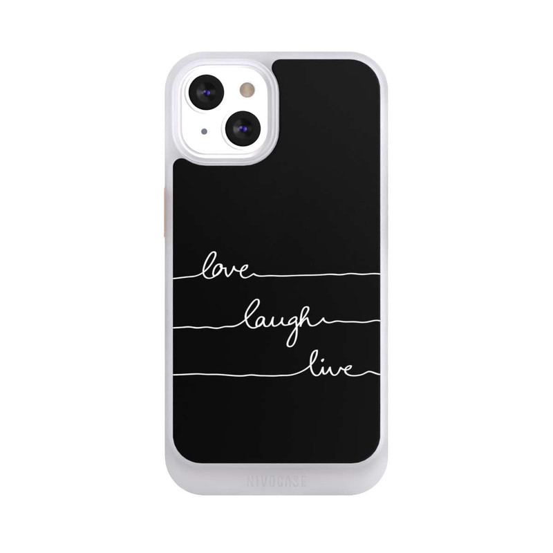 iPhone 13 NIVOcore Love Laugh Live blanc/noir