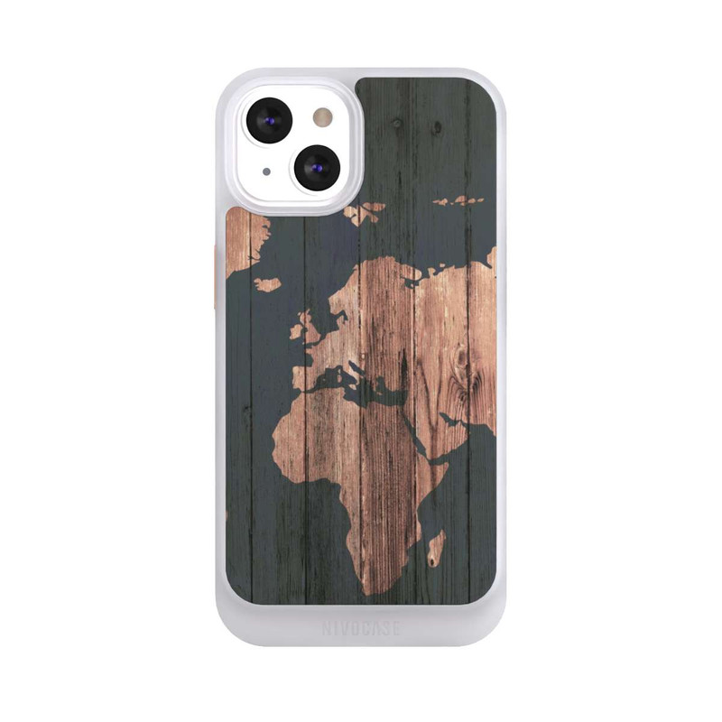iPhone 13 NIVOcore Wooden World Map