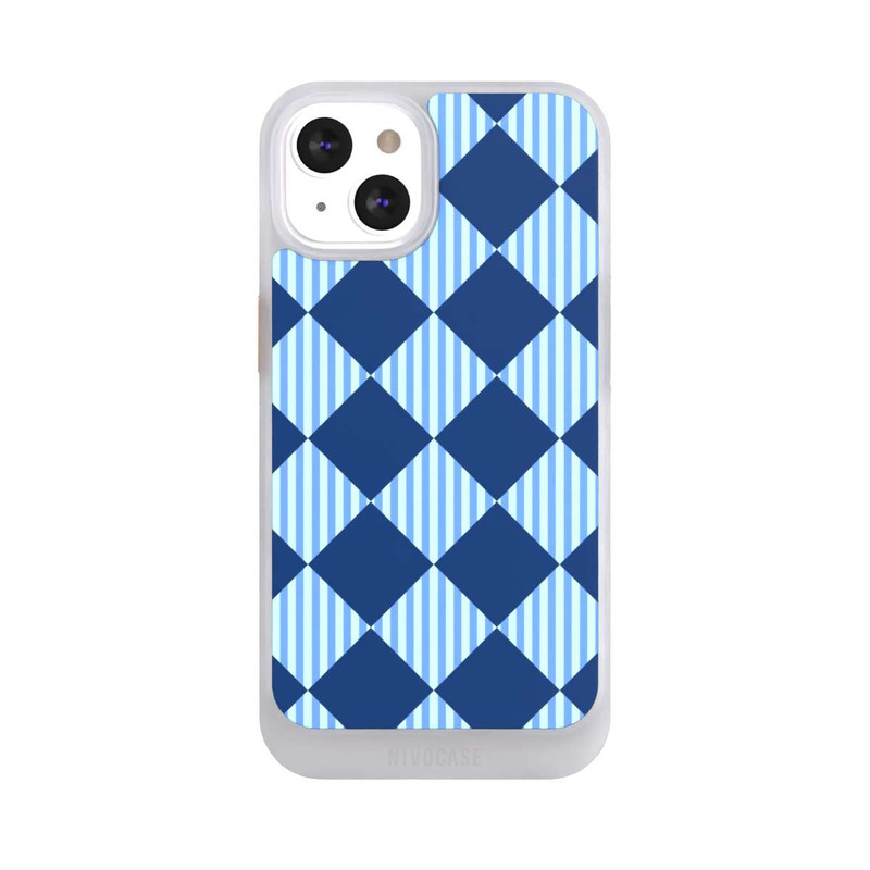 iPhone 13 NIVOcore Rauten Muster Blau