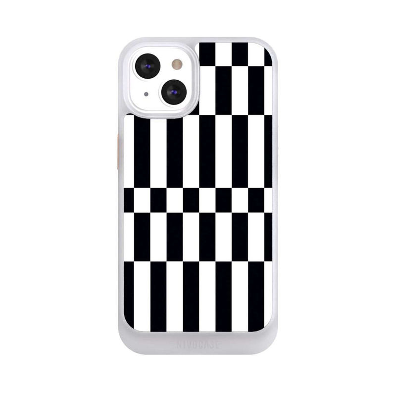 iPhone 13 NIVOcore Checked Abstract Bold Black and White Color Block