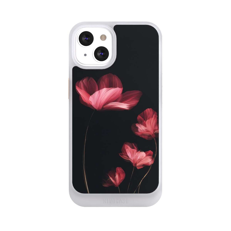 iPhone 13 NIVOcore Burgunder Blüten schwarz